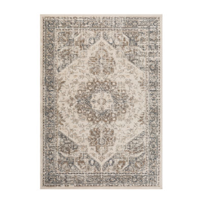 Amer Rugs Alpine Hashlei Medallion Loomed Washable Indoor Rectangular Area Rug