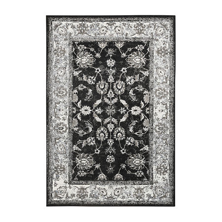 Amer Rugs Alexandria Chaves Medallion Loomed Washable Indoor Rectangular Area Rug, One Size, Black