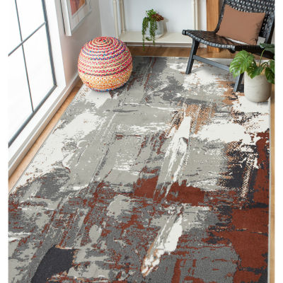 Amer Rugs Alpine Ehra Abstract Loomed Washable Indoor Rectangular Runner