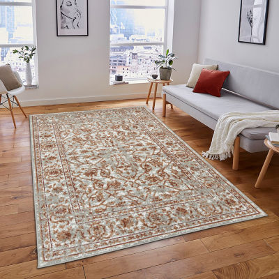 Amer Rugs Alpine Fany Bordered Loomed Washable Indoor Rectangular Runner