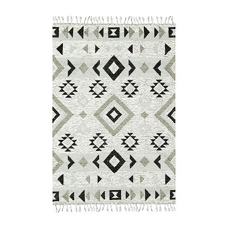 Amer Rugs Artifacts Zico Geometric Flatweave Washable Indoor Rectangular Area Rug, One Size, Gray