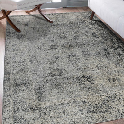 Amer Rugs Fairmont Lyon Floral Loomed Washable 30" X 94" Indoor Rectangular Runner