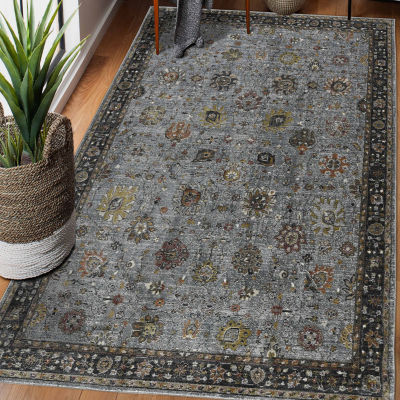 Amer Rugs Fairmont Larata Floral Loomed Washable 5'3" X 7'10" Indoor Rectangular Area Rug