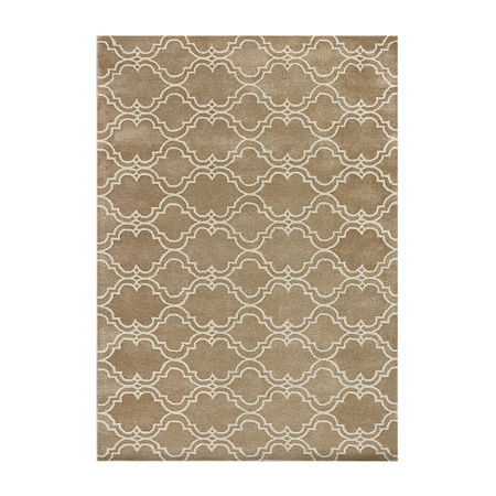 Amer Rugs Modern Trellis Pattern Hand Tufted 27 X 96 Indoor Rectangular Runner, One Size, Beige