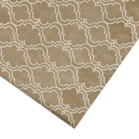 Amer Rugs Modern Trellis Pattern Hand Tufted 27 X 96 Indoor Rectangular Runner, One Size, Beige