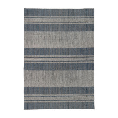 Amer Rugs Maryland Blessy Stripe Loomed 28" X 96" Indoor Outdoor Rectangular Runner