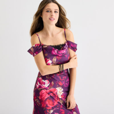 by&by Womens Sleeveless Floral Juniors A-Line Dress