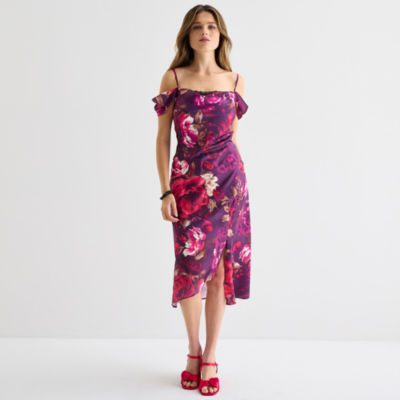 by&by Womens Sleeveless Floral Juniors A-Line Dress