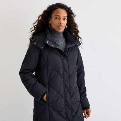 St. John's Bay Womens Hooded Heavyweight Puffer Jacket