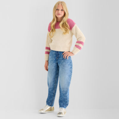 Thereabouts Little & Big Kid Girls Barrel Jean High Rise Loose Fit Jean