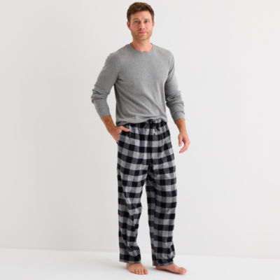 St. John's Bay Ribbed Mens Crew Neck Long Sleeve Pajama Top