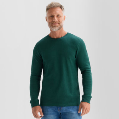 St. John's Bay Waffle Mens Crew Neck Long Sleeve Classic Fit Thermal Top