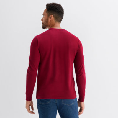 St. John's Bay Sueded Jersey Mens Crew Neck Long Sleeve T-Shirt