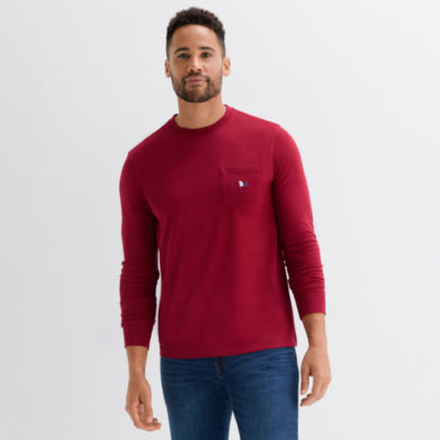 St. John's Bay Sueded Jersey Mens Crew Neck Long Sleeve T-Shirt