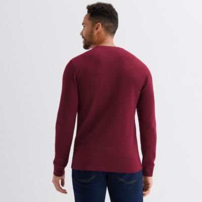 St. John's Bay Waffle Mens Crew Neck Long Sleeve Classic Fit Thermal Top