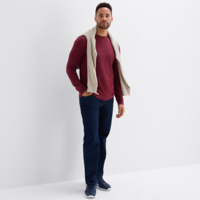 St. John's Bay Waffle Mens Crew Neck Long Sleeve Classic Fit Thermal Top