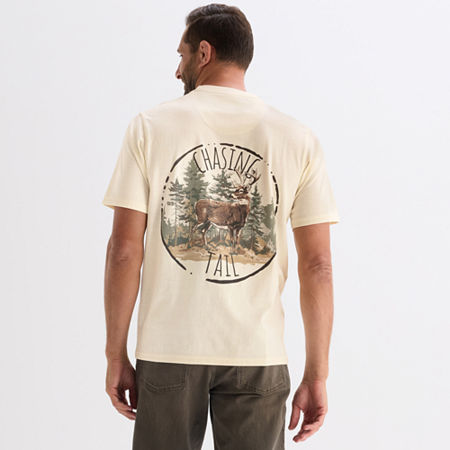 Buckhorn River Mens Crew Neck Short Sleeve Regular Fit Graphic T-Shirt, Small, White