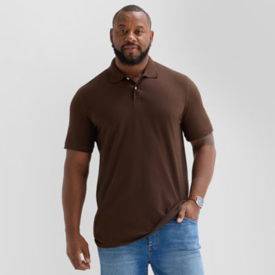 St. John's Bay Premium Stretch Big and Tall Mens Classic Fit Short Sleeve Polo Shirt
