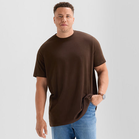 St. John's Bay Super Soft Mens Crew Neck Short Sleeve Big And Tall T-shirt In Brown