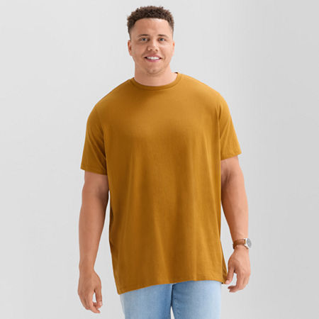 St. John's Bay Super Soft Mens Crew Neck Short Sleeve Big And Tall T-shirt In Yellow