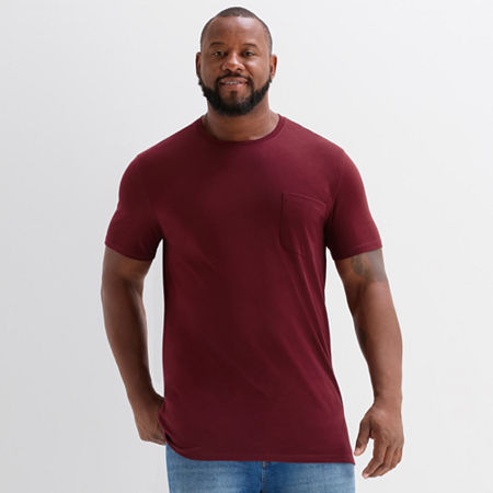 St. John's Bay Super Soft Mens Crew Neck Short Sleeve Quick Dry Big And Tall T-shirt In Brown