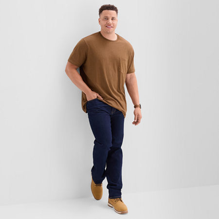 St. John's Bay Super Soft Mens Crew Neck Short Sleeve Quick Dry Big and Tall T-Shirt, 2x-large, Brown