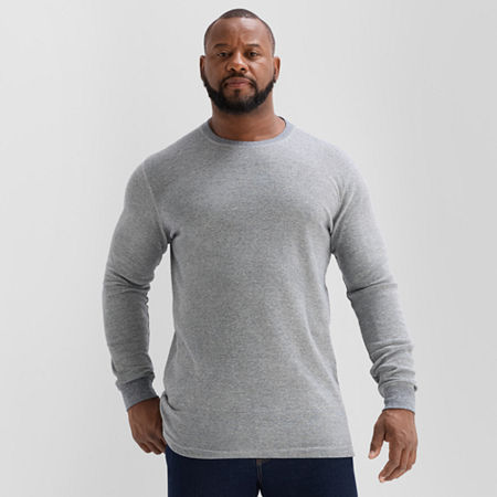 St. John's Bay Waffle Mens Crew Neck Long Sleeve Classic Fit Big and Tall Thermal Top, 2x-large Tall, Gray