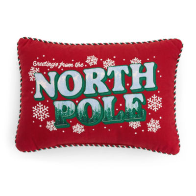 North Pole Trading Co. North Pole Greeting Rectangular Throw Pillow