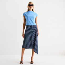 スカート PLAIN FW25 STRIPED SKIRT (3565B4312 98) SIDE ZIP SKIRT