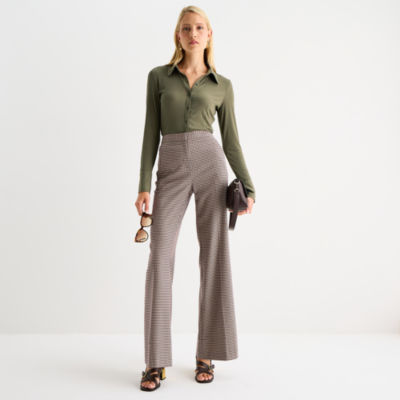 Worthington Womens Flare Regular Fit Trouser