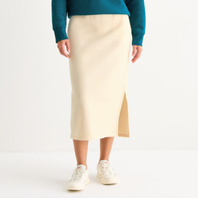 Xersion Womens Super Soft Fleece Mid Rise Long Active A-Line Skirt