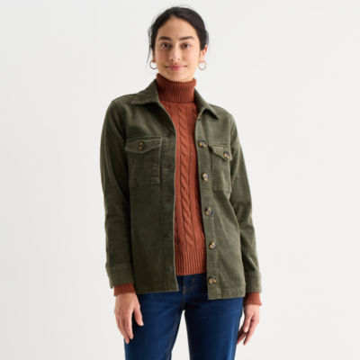 St. John's Bay Womens Midweight Shirt Jacket