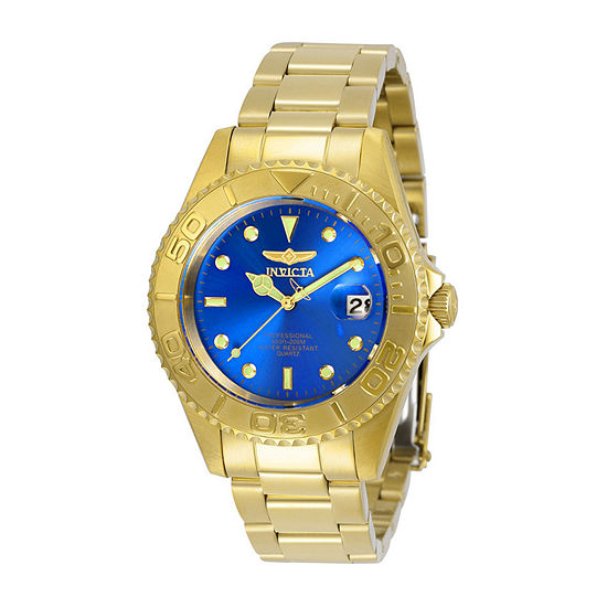 Invicta Pro Diver Mens Gold Tone Stainless Steel Bracelet Watch 29940