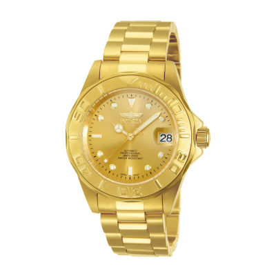 Invicta Pro Diver Mens Automatic Gold Tone Stainless Steel Bracelet Watch