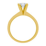 Premiere Collection Womens 1 CT. T.W. Genuine White Diamond 14K Gold Solitaire Engagement Ring