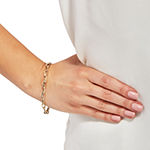 10K Gold 7 3/4 Inch Hollow Paperclip Chain Bracelet