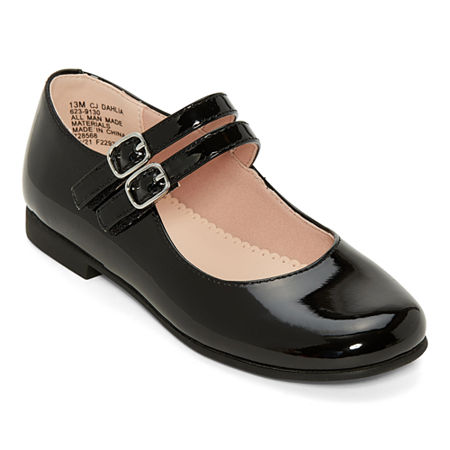 Christie & Jill Little & Big Girls Dahlia Round Toe Mary Jane Shoes, 13 Medium, Black