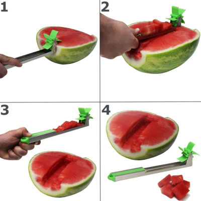 Blue Donuts Stainless Steel Cube Watermelon Fruit Slicer