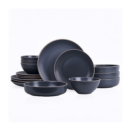 Stone + Lain Lauren 16 Piece Dinnerware Set, One Size, Black