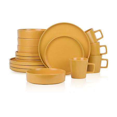 Stone + Lain Cleo 16 Piece Dinnerware Set, One Size, Yellow