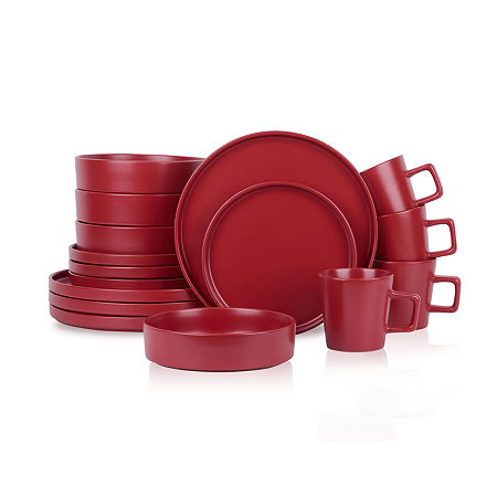 Stone + Lain Cleo 16 Piece Dinnerware Set, One Size, Red