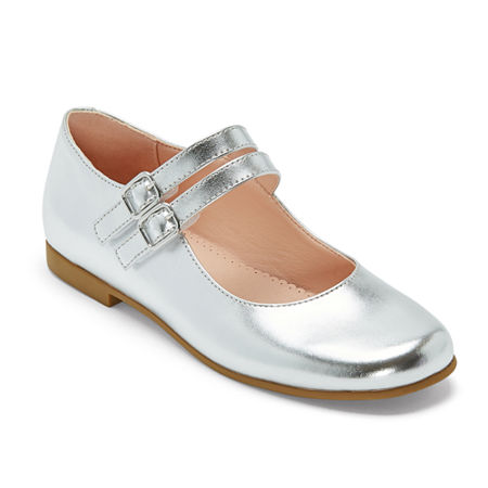 Christie & Jill Little & Big Girls Dahlia Round Toe Mary Jane Shoes, 4 Medium, Silver