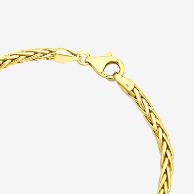 Made in Italy 10K Gold 8 1/2 Inch Hollow Wheat Chain Bracelet