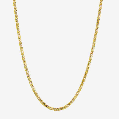14K Gold 18 Inch Hollow Wheat Chain Necklace