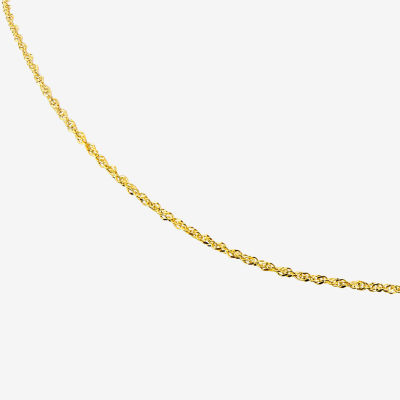 Made in Italy 18K Gold Inch Solid Singapore Chain Necklace