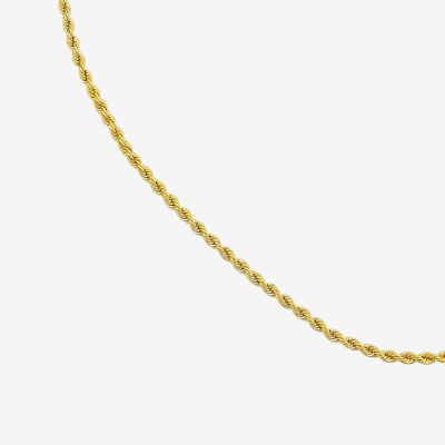 Made in Italy 18K Gold Inch Hollow Rope Chain Necklace
