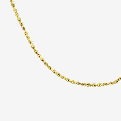 Made in Italy 18K Gold Inch Hollow Rope Chain Necklace