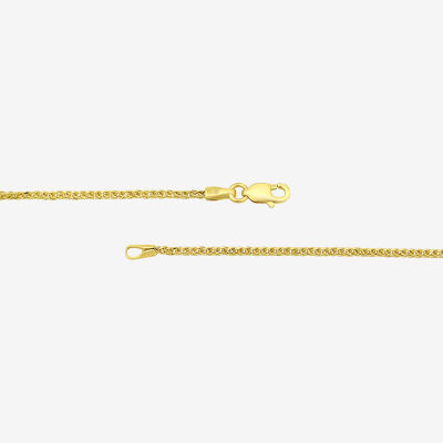 18K Gold Inch Solid Wheat Chain Necklace