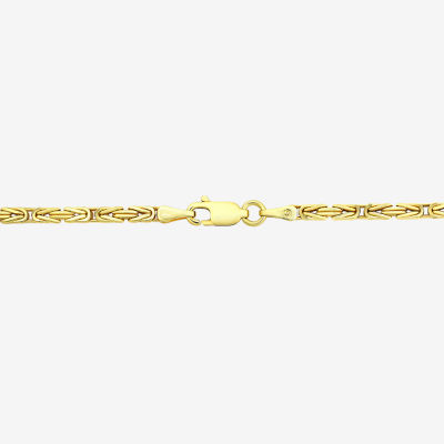 Made in Italy 18K Gold 20 Inch Hollow Byzantine Chain Necklace