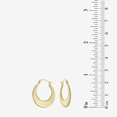 Hammered 14K Gold 20mm Round Hoop Earrings